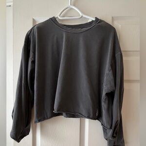 FP Movement by Free People Washed Charcoal Cropped Long-Sleeve Top